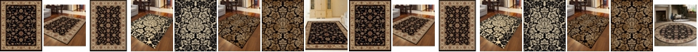 KM Home CLOSEOUT! Pesaro Black Area Rug Collection